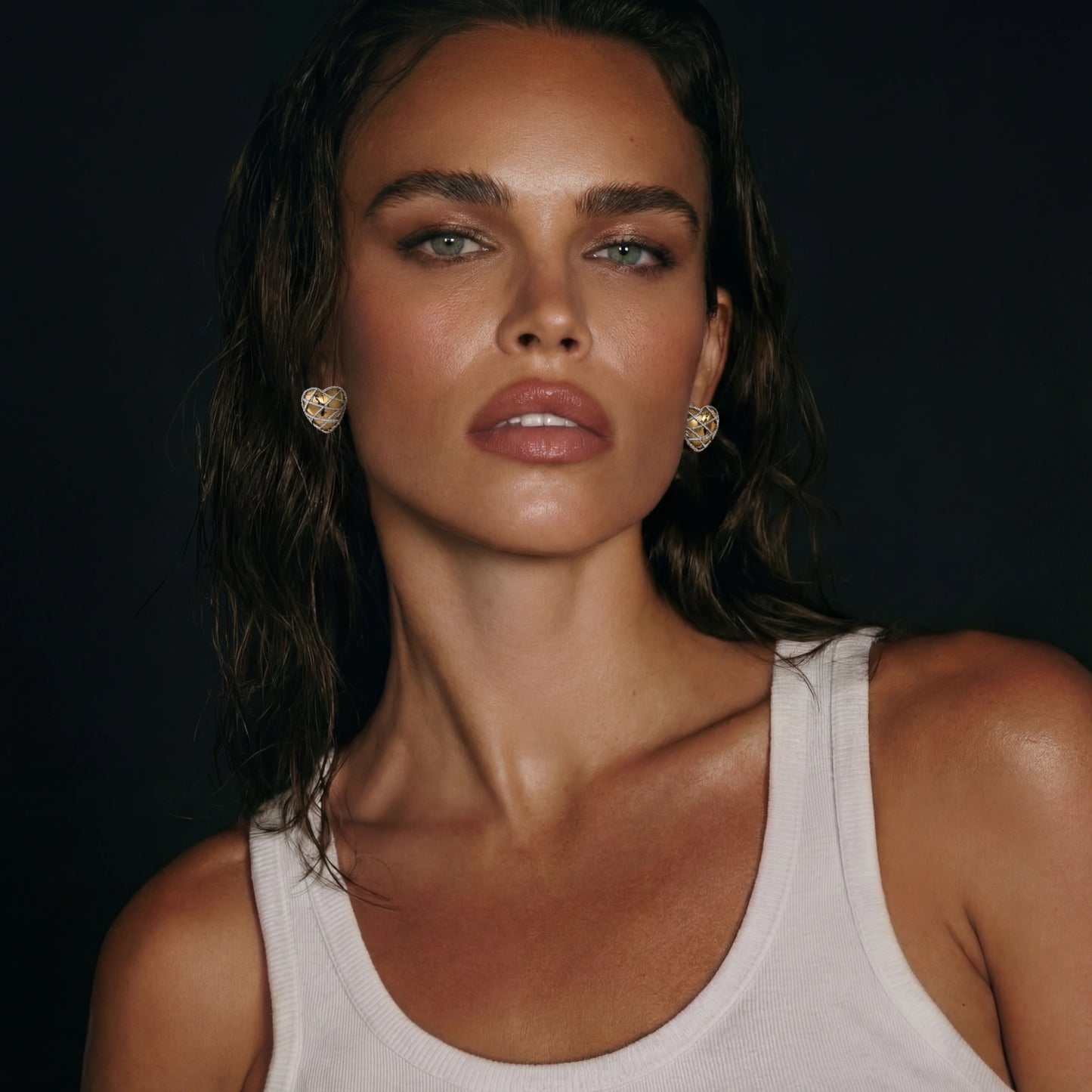 Woven Heart Stud Earrings